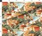 Sunset Colorful Hand Drawn Landscape Italian Town Countryside Mountains Villa Large Scale Coastal Custom Printed Fabric by Spoonflower Various Fabrics by the Yard or Fat Quarter